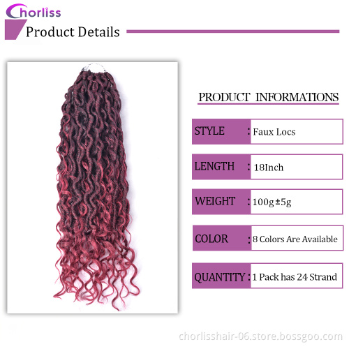 Solid Color Ombre River Goddess Locs With Curly Ending Faux Locs Crochet Braids South Africa Synthetic Bohemian Braiding Twists